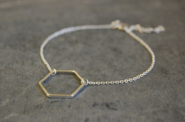 'Hexagonal ring' bracelet | 925 Silver