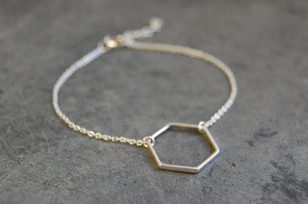 'Hexagonal ring' bracelet | 925 Silver