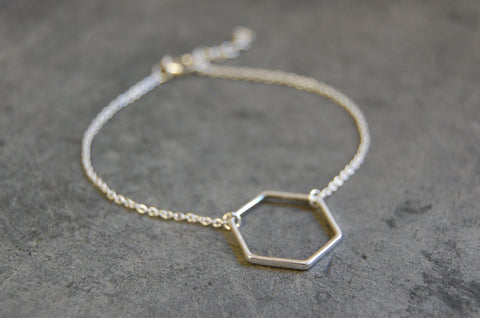 'Hexagonal ring' bracelet | 925 Silver