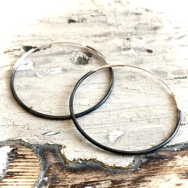 creolen "hoops" | 925 half oxidized silver | different sizes