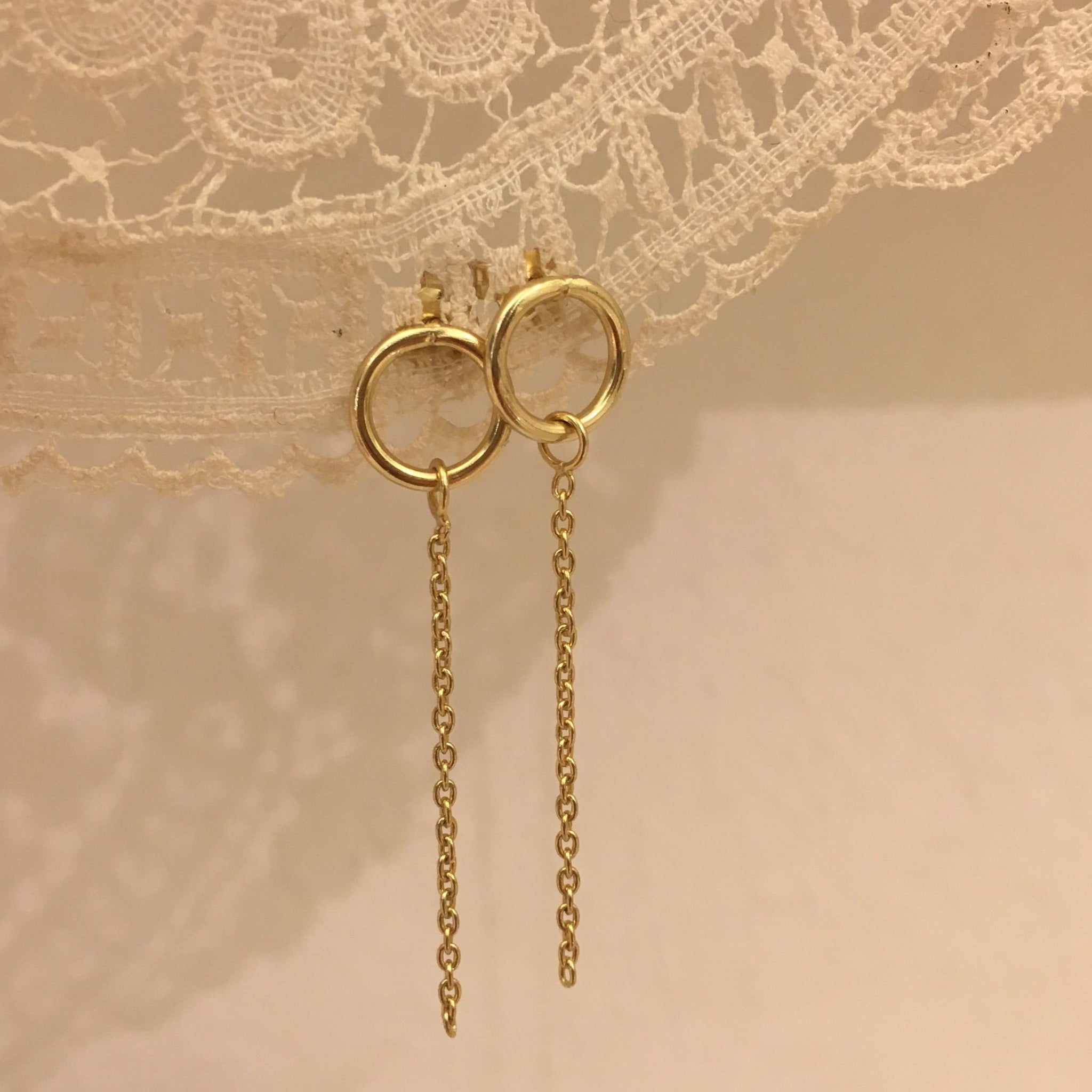 hoop and chain earstuds | 925 silver