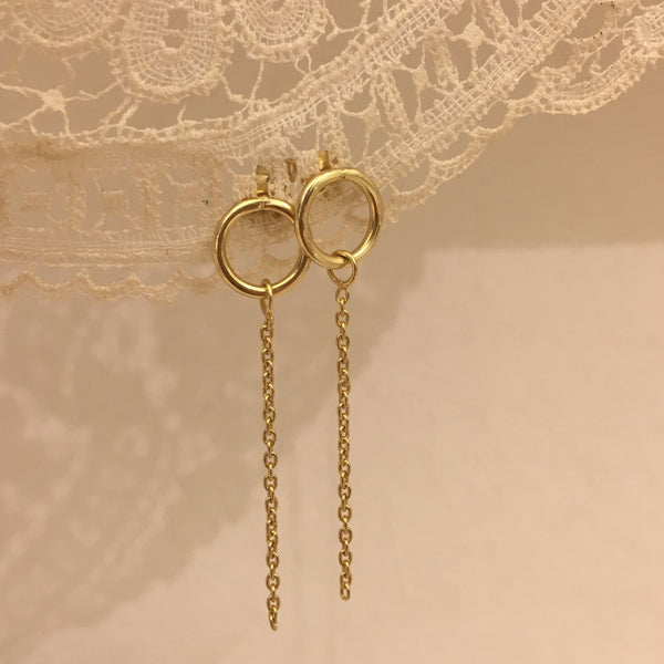 hoop and chain earstuds | 925 silver