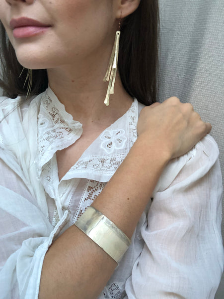 'Argentine stamen' earrings | oxidized copper