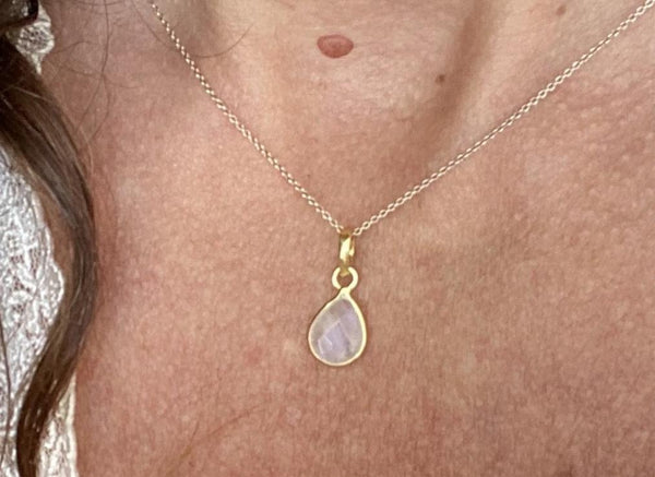 Moonstone | cut pendant necklace | 24k Gold-plated