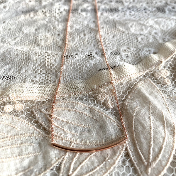 'tubular bar' necklace | silver gold plated