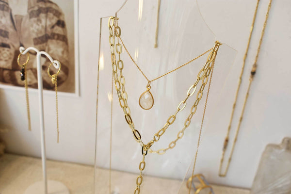 Moonstone | Cut pendant necklace | 24k Gold-plated