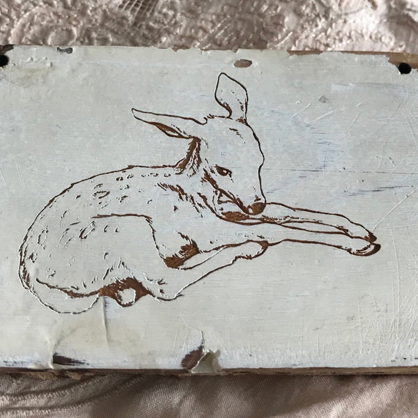 Deer engraved