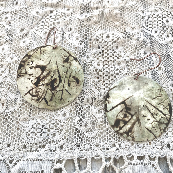 'japan 'earrings | oxidized cooper