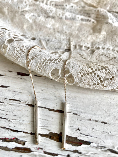 ´Bar´ earchain  / silver 925  oxidize