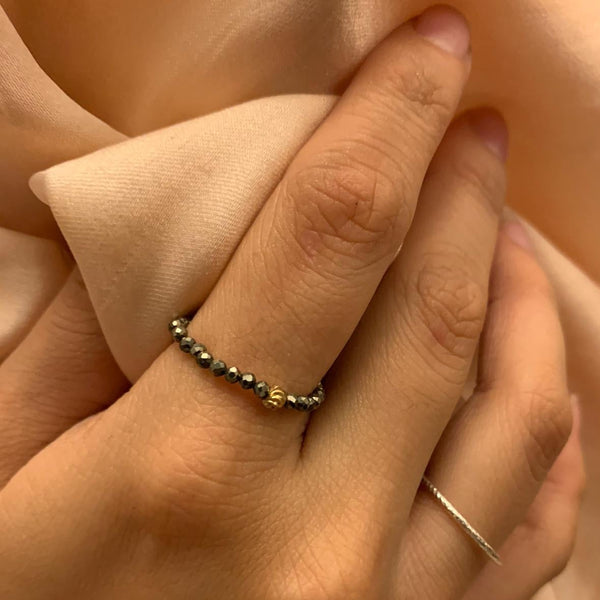 Pyrite Ella | Faceted Stone Adjustable Ring