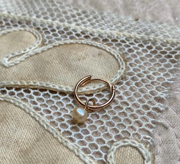 'tiny pearl' hoops | 24k rose gold-plated | 12mm