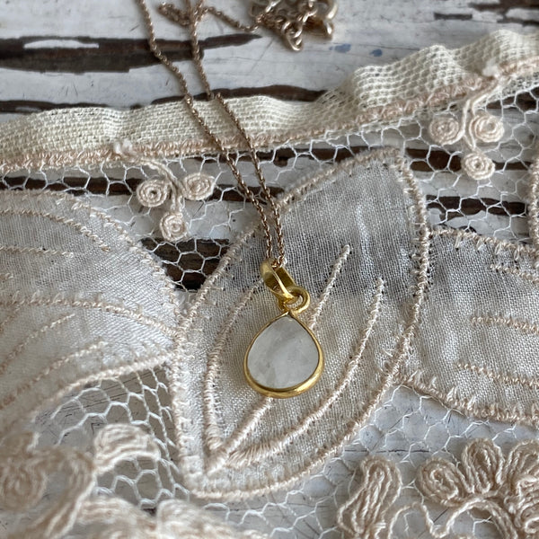 Moonstone | cut pendant necklace | 24k Gold-plated