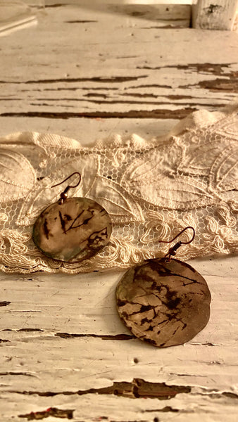 'japan 'earrings | oxidized cooper