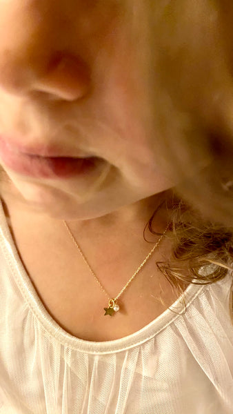 'star & pearl' necklace | 24k gold-plated