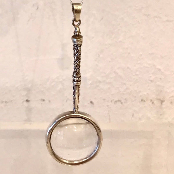magnifier glass pendant  - 925 silver