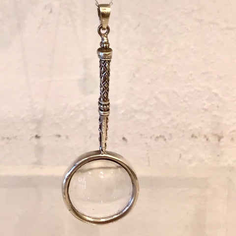 magnifier glass pendant  - 925 silver