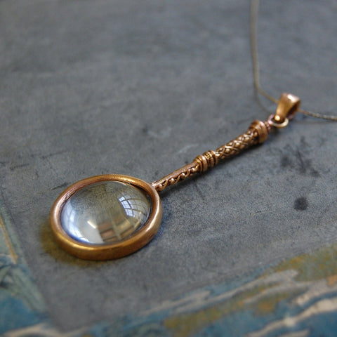 magnifying glass pendant | bronze