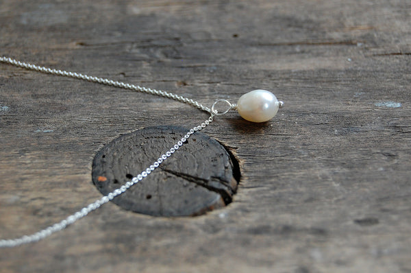 'Drop pearl' necklace | 925 Silver