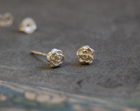 Rose earstuds | 925 Silver | 24k gold-plated