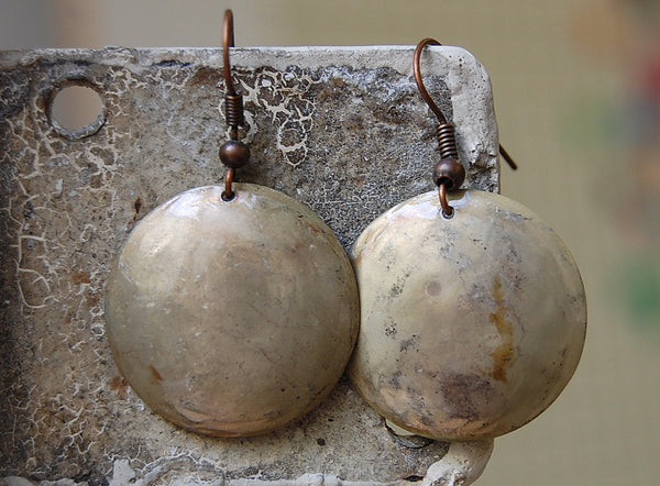 'Concave disc' earrings | Copper