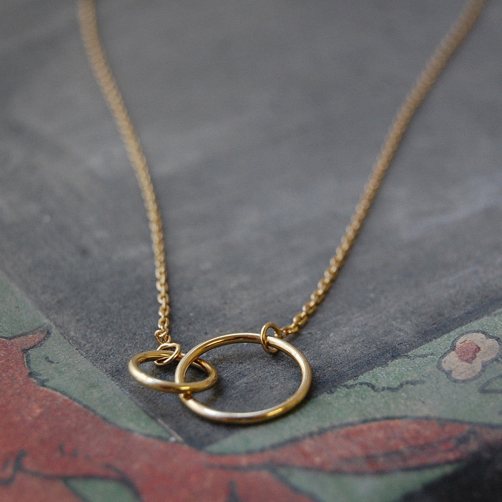 'Two rings' necklace | 24k gold-plated