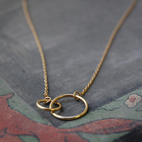 'Two rings' necklace | 24k gold-plated