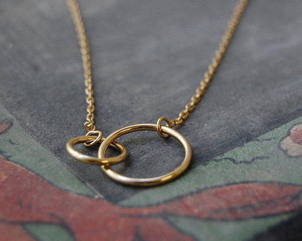 'Two rings' necklace | 24k gold-plated