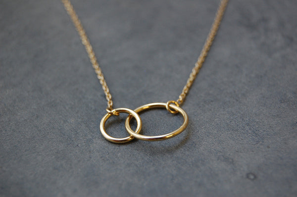 'Two rings' necklace | 24k gold-plated
