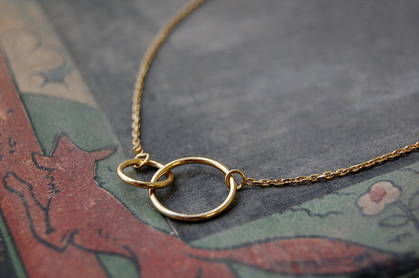 'Two rings' necklace | 24k gold-plated
