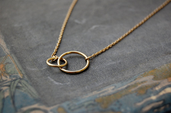 'Two rings' necklace | 24k gold-plated